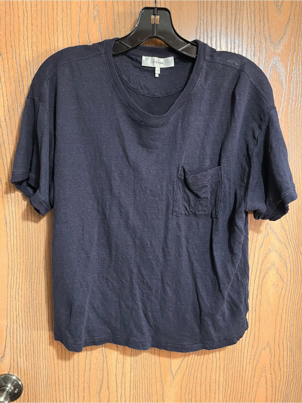 EUC FRAME Tee in Navy with Pocket